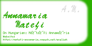 annamaria matefi business card